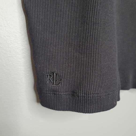 Lauren Ralph Lauren Tank Top Womens Size 2X Basic Black Ribbed Knit 100% Cotton - Picture 3 of 7